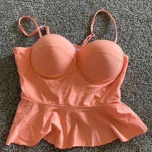 Coral Calvin Klein Tankini Top- Size Large